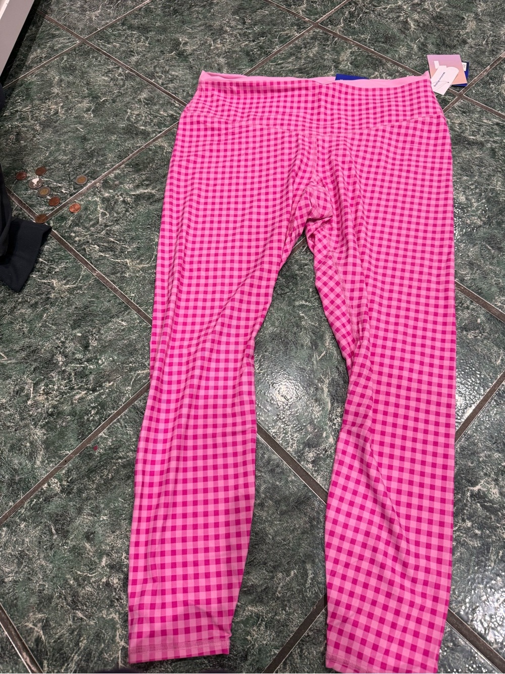 JoyLab Pink Gingham Leggings size XXL NWT